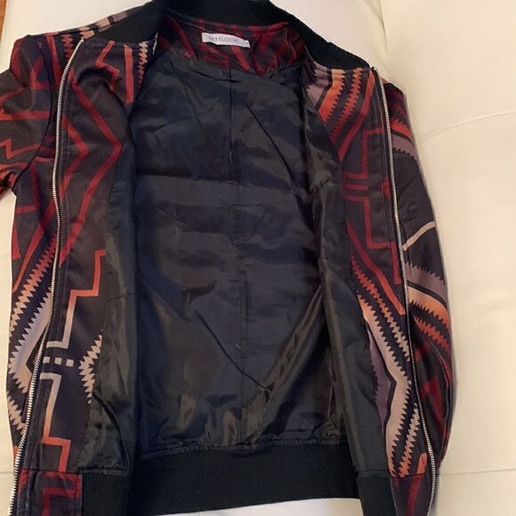 MissLook Aztec Print Zipper Front Cotton Blend Jacket Size Small - Picture 9 of 10